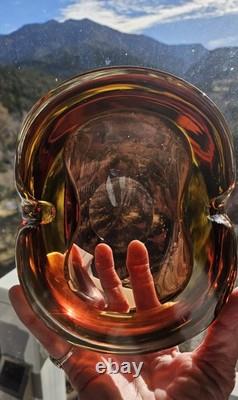 Beautiful Vintage Murano Sommerso Flavio Poli Seguso Glass Bowl Dish Ashtray 6.5