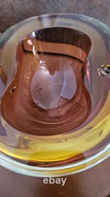 Beautiful Vintage Murano Sommerso Flavio Poli Seguso Glass Bowl Dish Ashtray 6.5