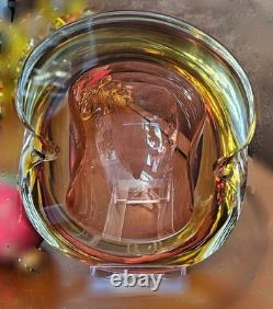 Beautiful Vintage Murano Sommerso Flavio Poli Seguso Glass Bowl Dish Ashtray 6.5