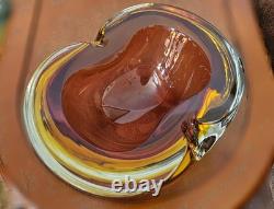 Beautiful Vintage Murano Sommerso Flavio Poli Seguso Glass Bowl Dish Ashtray 6.5