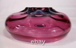 Beautiful Vintage Retro Italian Murano Art Glass Bowl Cranberry Blue