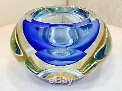 Beautiful Vtg MCM Seguso Murano Italian Art Glass Sommerso Geode Bowl