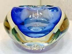 Beautiful Vtg MCM Seguso Murano Italian Art Glass Sommerso Geode Bowl