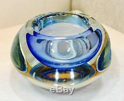 Beautiful Vtg MCM Seguso Murano Italian Art Glass Sommerso Geode Bowl