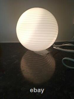 Beautiful spiral round glass lamp, Murano style, retro, vintage, handmade, sphere