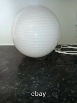 Beautiful spiral round glass lamp, Murano style, retro, vintage, handmade, sphere