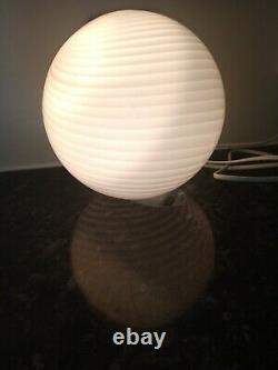 Beautiful spiral round glass lamp, Murano style, retro, vintage, handmade, sphere