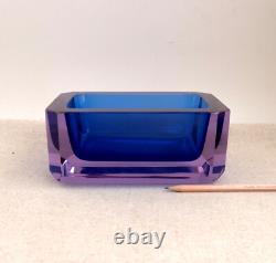 Big Murano Geode Catchall Sommerso Glass Bowl Dish Seguso Flavio Poli MCM Vtg