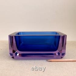 Big Murano Geode Catchall Sommerso Glass Bowl Dish Seguso Flavio Poli MCM Vtg