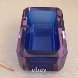 Big Murano Geode Catchall Sommerso Glass Bowl Dish Seguso Flavio Poli MCM Vtg