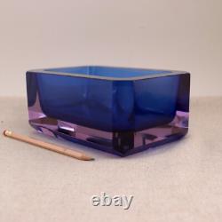 Big Murano Geode Catchall Sommerso Glass Bowl Dish Seguso Flavio Poli MCM Vtg