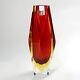 Campanella Murano Sommerso Glass Vase Alessandro Mandruzzato Italian Vintage Red