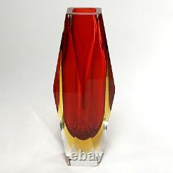 Campanella Murano Sommerso Glass Vase Alessandro Mandruzzato Italian Vintage Red