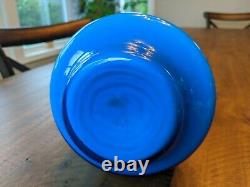 Carlo Moretti Empoli Murano Blue Cased Glass Jug Pitcher Ewer vintage MCM