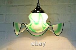 Ceiling Light A Vintage Italian Murano 1970s Glass Green & White Cased Pendant