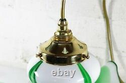 Ceiling Light A Vintage Italian Murano 1970s Glass Green & White Cased Pendant