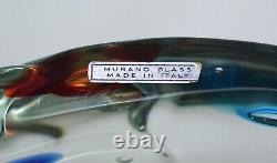 Cenedese Polka Dot Bullicante Bowl Vintage Murano Glass Centerpiece Labeled