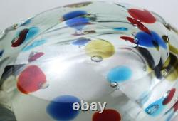 Cenedese Polka Dot Bullicante Bowl Vintage Murano Glass Centerpiece Labeled