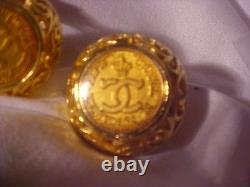 Chanel Vintage 1980' S Clip On Earrings Amber Color Murano Glass, Refurbished