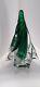 Clear & Green Crystal Art Glass Figural Christmas Tree 8 Murano Style