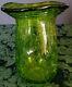 Dino Martens Aureliano Toso Emerald Green Bubbled & Pinched Italian Art Vase