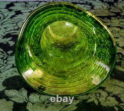 Dino Martens Aureliano Toso Emerald Green Bubbled & Pinched Italian Art Vase