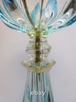 EXCEPTIONAL EARLY MCM 1950s vintage MURANO GLASS SEGUSO LIGHT BLUE TABLE LAMP