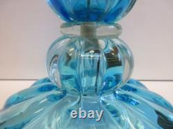 EXCEPTIONAL EARLY MCM 1950s vintage MURANO GLASS SEGUSO LIGHT BLUE TABLE LAMP