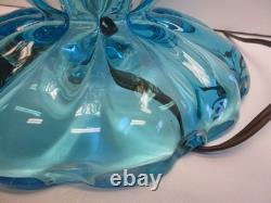 EXCEPTIONAL EARLY MCM 1950s vintage MURANO GLASS SEGUSO LIGHT BLUE TABLE LAMP