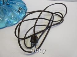 EXCEPTIONAL EARLY MCM 1950s vintage MURANO GLASS SEGUSO LIGHT BLUE TABLE LAMP