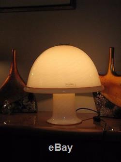 Effetre International Co Rare Murano Glass Large Mushroom Lamp Vintage Italian