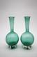 Emerald Green Vintage Murano Glass vases 7 1/4 h Set of 2