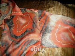 Escada Vintage Silk Blouse In Shades Of Peach Blue Murano Glass Print 38 10-12