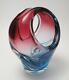Exquisite Cenedese Vintage Italian Murano Art Glass Modernist Basket With Label