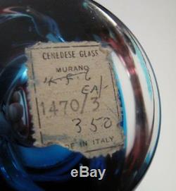 Exquisite Cenedese Vintage Italian Murano Art Glass Modernist Basket With Label