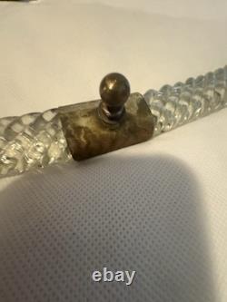 Exquisite Vintage Murano Glass Twisted Rope Brass Mirrored Vanity Tray Large