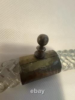 Exquisite Vintage Murano Glass Twisted Rope Brass Mirrored Vanity Tray Large