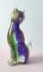 Exquisite Vintage Murano Sommerso Art Glass Cat Figurine ft. Gold Leaf 8.5H