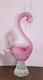 Exquisite Vintage Murano Sommerso Art Glass Swan -Opaline & Pink 14H