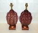 FAB Vtg MCM Pr Frederick Cooper Iron Caged Amethyst Murano Lamps Hollywood Glam