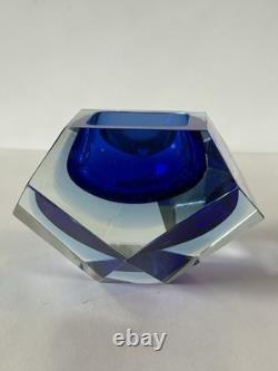 FLAVIO POLI ANTIQUE ITALIAN MODERN ART MURANO GLASS ASHTRAY VINTAGE ITALY 1950s