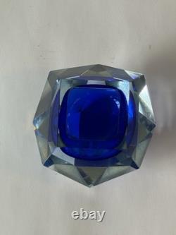 FLAVIO POLI ANTIQUE ITALIAN MODERN ART MURANO GLASS ASHTRAY VINTAGE ITALY 1950s