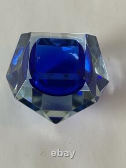 FLAVIO POLI ANTIQUE ITALIAN MODERN ART MURANO GLASS ASHTRAY VINTAGE ITALY 1950s