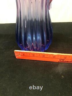 FRATELLI TOSO Pulled Rim Opalescent MURANO Art Glass Pitcher Vintage Blown