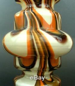 Fabulous Vintage Marbled Murano Hooped Glass Vase Carlo Moretti Italy