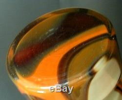 Fabulous Vintage Marbled Murano Hooped Glass Vase Carlo Moretti Italy