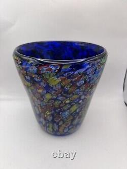 Fantastic Blue Glass Vintage Murano Vase By Fratelli Toso (milliefiorie)