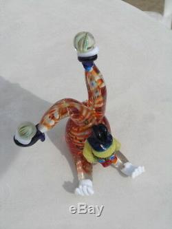 Fantastic Vintage Venetian Murano Art Glass Upside Down Clown Juggling Balls 10