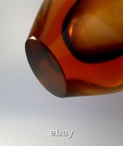 Flavio Poli 1970s Vintage Murano/Venetian Sommerso Art Glass Vase Mid-Century