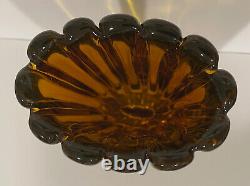 Flavio Poli Seguso Murano Glass Vase Vintage Ribbed Sommerso Italian Italy MCM